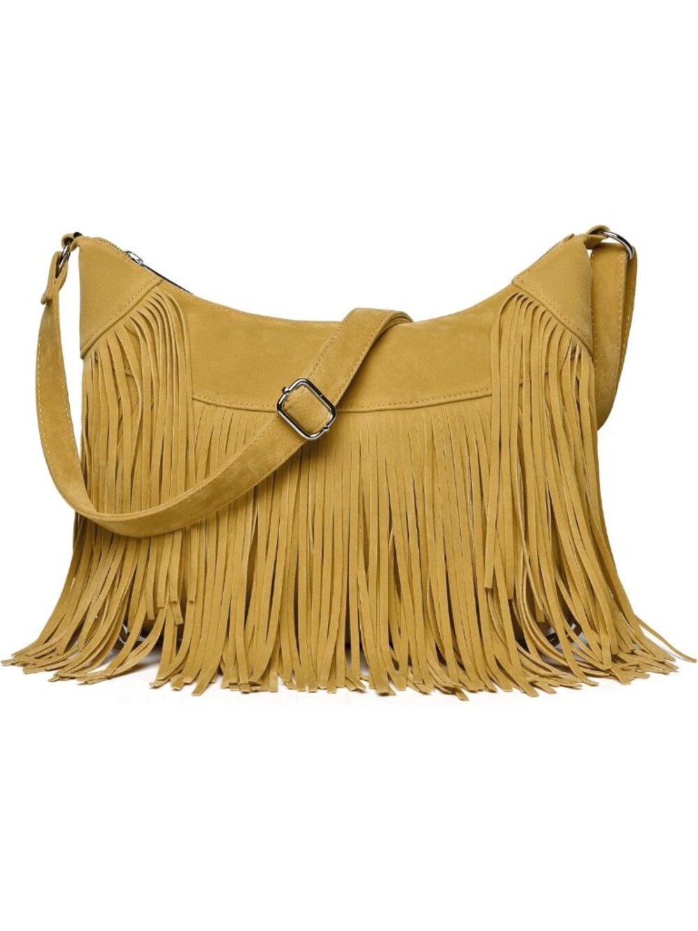 Vintage Western Suede Fringe Hobo Bag for Women | Stylish Crossbody Shoulder